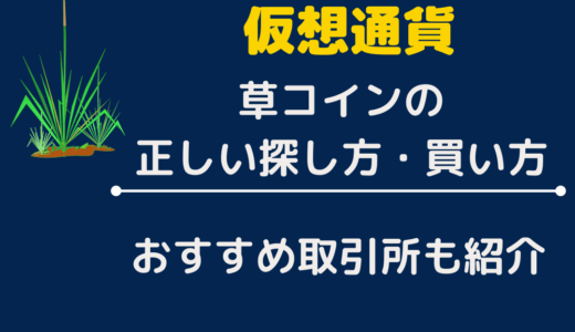 草コインの正しい買い方！探し方やおすすめ取引所も紹介